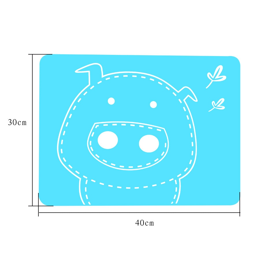 40*30 Cute Silicone Placemat Bar Mat FDA Baby Kids Plate Mat Table Mat BPA Free Waterproof Set Home Kitchen Pads Hot Resistant